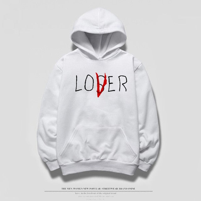 Lover Letter Print Hoodies Women