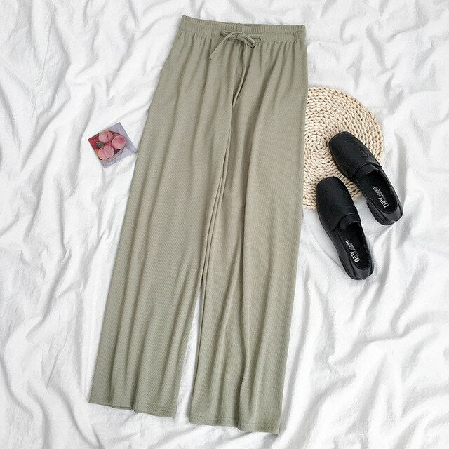 Korean Spring Summer Drawstring Women Pants
