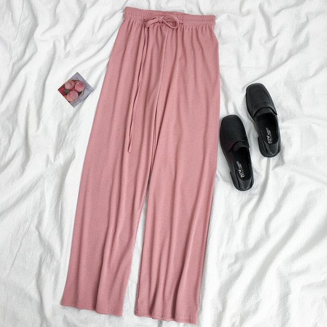 Korean Spring Summer Drawstring Women Pants