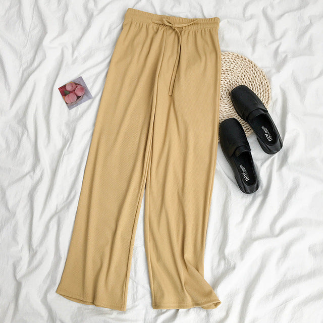 Korean Spring Summer Drawstring Women Pants